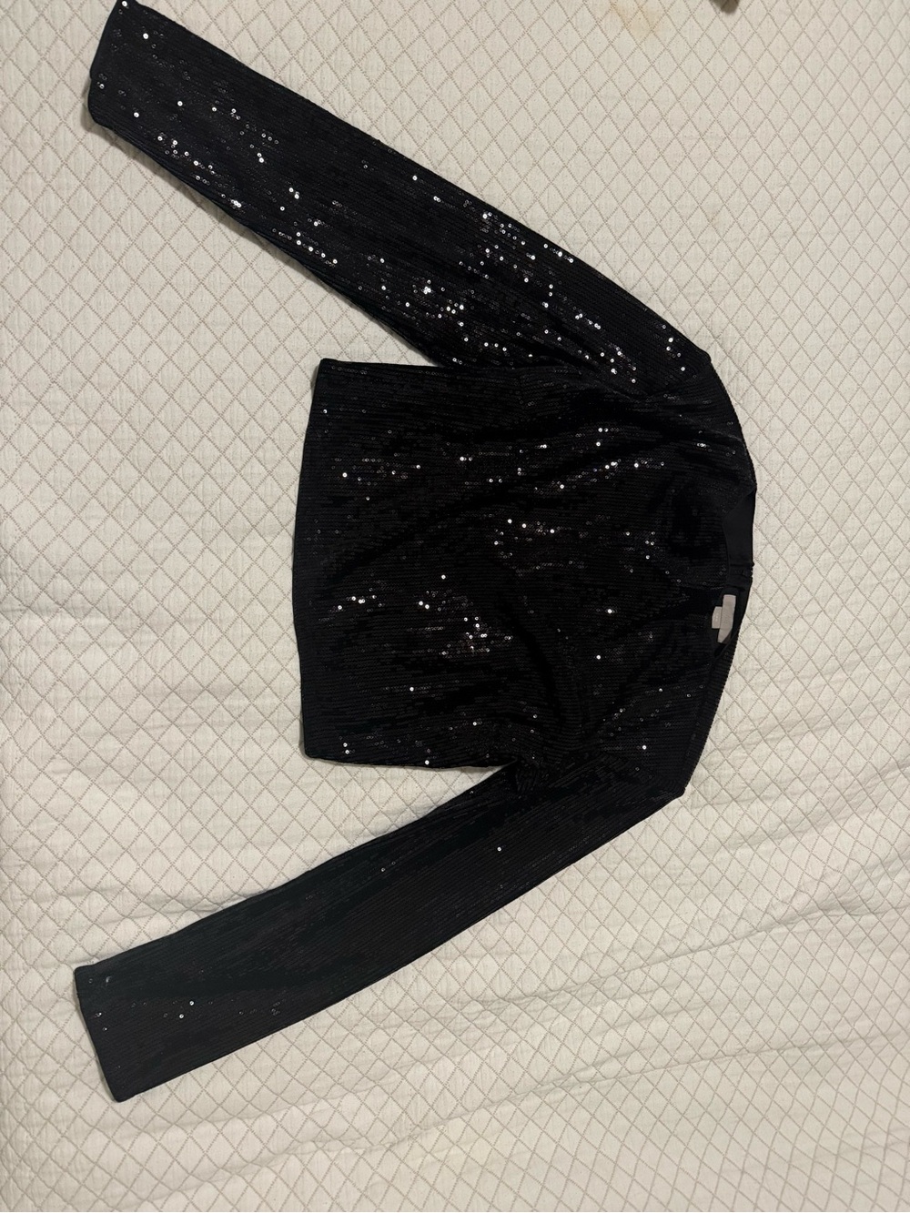 H&M Black Sequin Long Sleeve Top